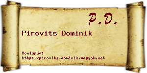 Pirovits Dominik névjegykártya